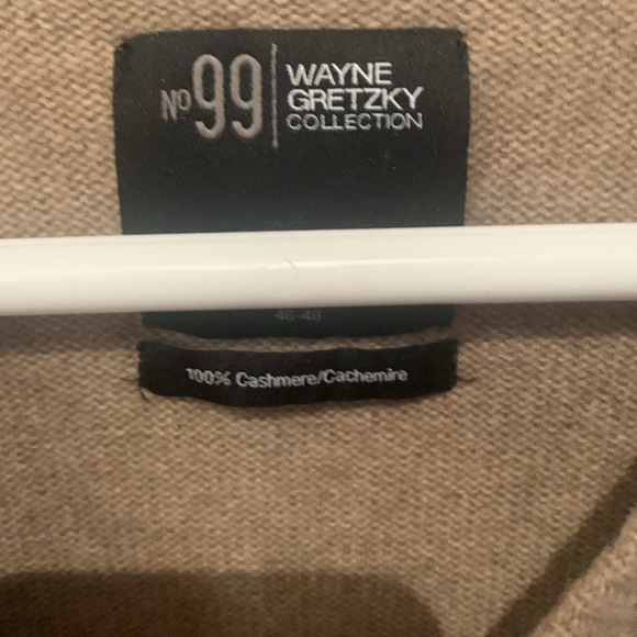 Beautiful 100% Cashmere Tan V Neck Sweater Wayne Gretzky Collection SZ XL - Picture 3 of 7